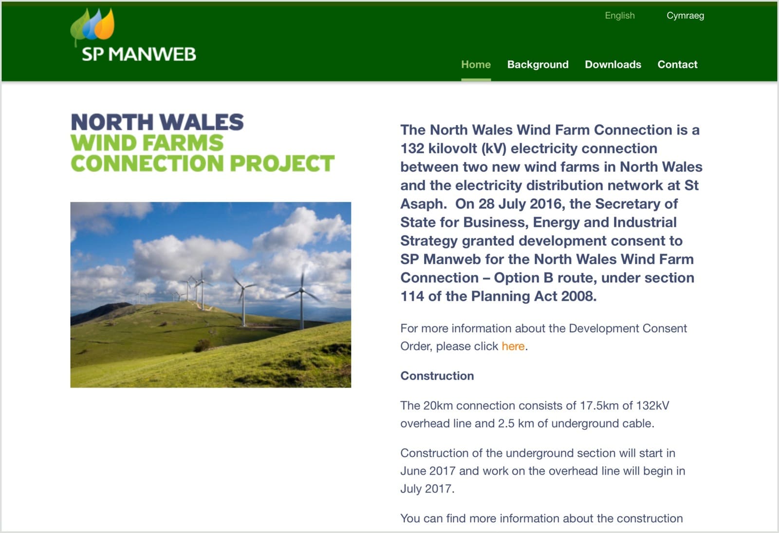 North Wales Winf Farm Connection